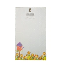 Vtg Note Pad To Do List Sunflowers Bird House Illustrated Home Office St. Jude z