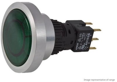 APEM Beleuchteter Drucktastenschalter, Momentan, Schalttafeleinbau, 30 mm Ausschnitt, DPDT