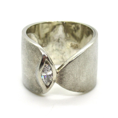 Moderner Designer Ring aus 925er Sterling Silber 80er 90er Silver Jewelry TOP