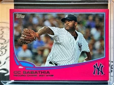 CC Sabathia /50 2013 Topps Series 2 Pink Record Chase Checklist #369 SSP RARE