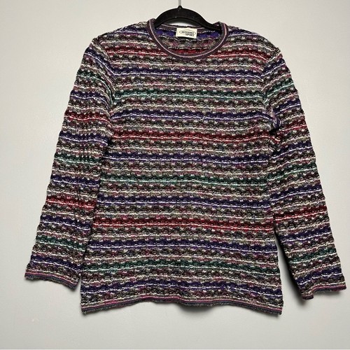 Missoni Sport, Missoni Sport Vintage 90s Chunky Knit Striped Crewneck Sweater Women’s Size 44/M
