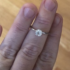 3/4 Ct Round-Cut Natural Diamond Solitaire Engagement Ring 14k White Gold