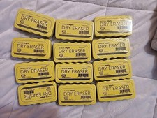 School Smart Magnetic Whiteboard Dry Eraser, 4-2/10 X 2-2/10 in, Lot Of 12, NEW