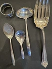 Gorham  Sterling Silver Large Fork. 2 Spoons/ Ladle And Napkin Ring 183 Grams
