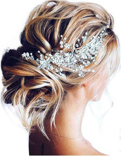 Bride Flower Wedding Hair Vine Crystal Bridal Hair Piece Rhinestone Party Hair A
