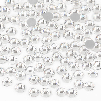 1440Pcs Flat Back Crystal Rhinestones round Gems for Nail Art and Craft Glue Fix