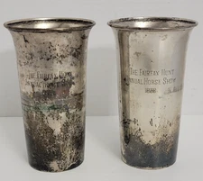 1938 Fairfax Hunt Club Sterling Silver Horse Show Trophy Cups Goblets 270g