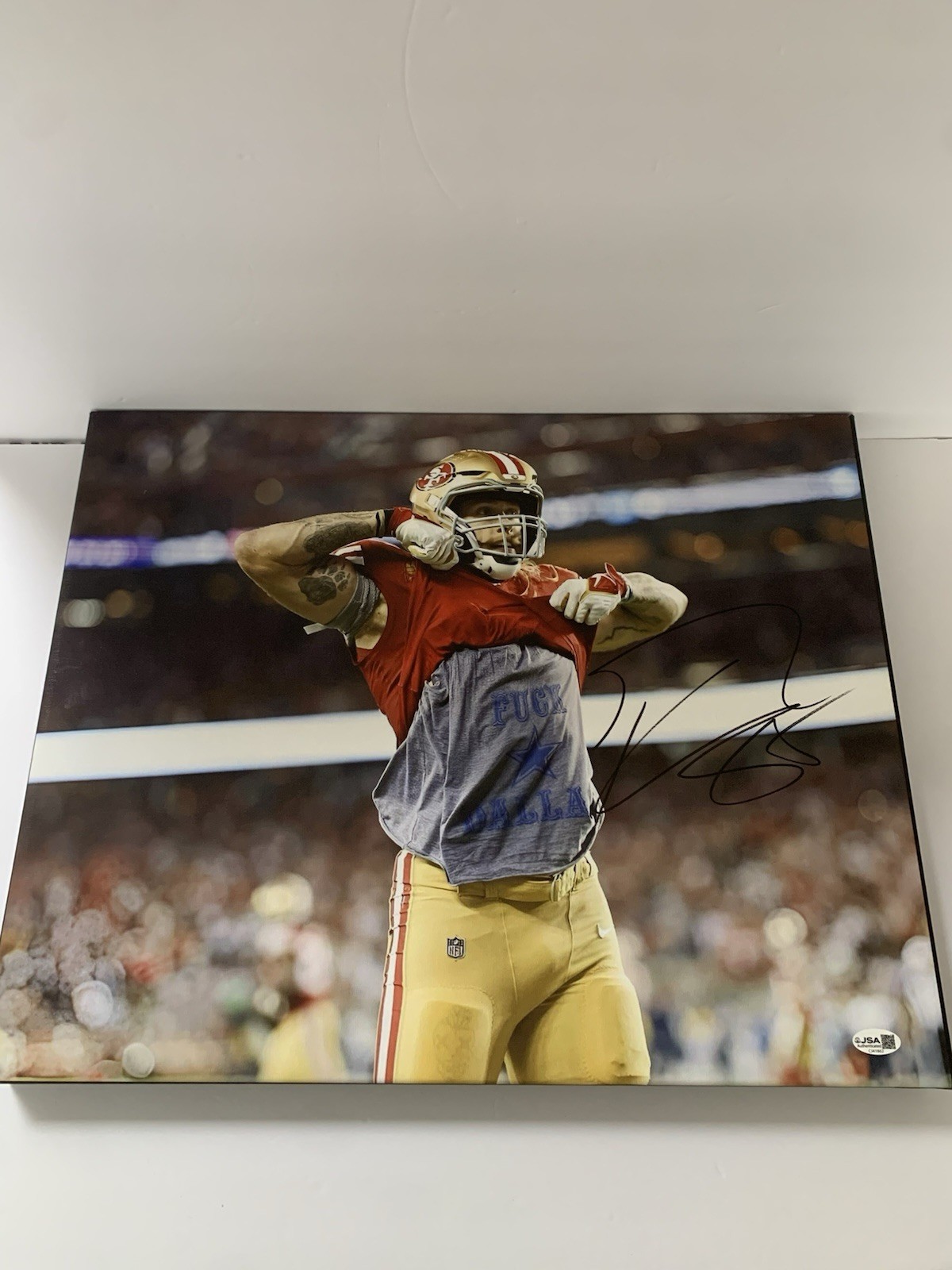 George Kittle Autographed Signed San Francisco 49ers 16x20 Canvas Jsa Coa Autograph 