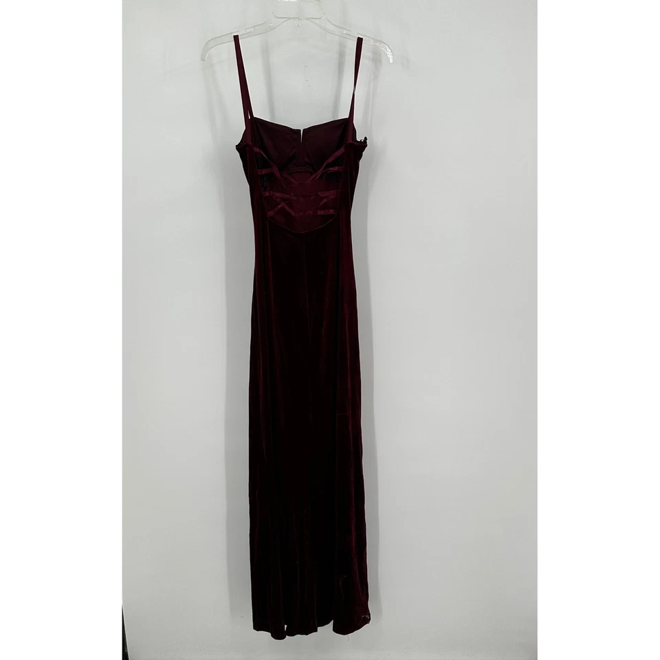 Jodi Kristopher Womens Whimsigoth Y2K Velvet Gown Size M Burgundy Maxi Witchy - Image 3 of 4