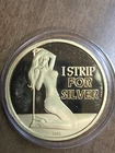 Sexy Silver - I STRIP FOR SILVER 1 OZ ART BAR 999 - CMG mint - Gold Gild   19/35