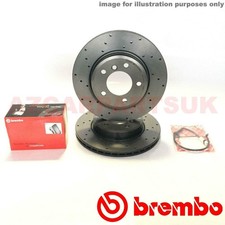 Für BMW E46 320D + M Sport Vorderseite Gebohrt Brembo Bremsscheiben Beläge +