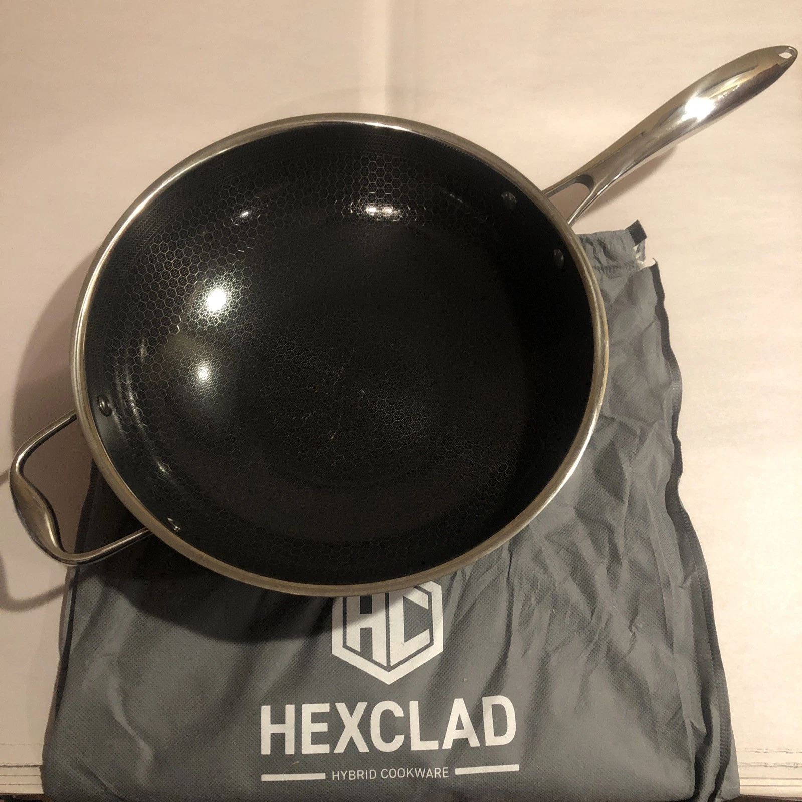 HexClad 12-Inch Wok Hybrid Nonstick Cookware Stay Cool Handle