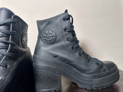 Converse Chuck 70 de Luxe Heel Leather Boots Black Women Size Sz 9