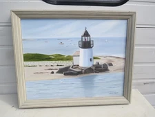 Nantucket  Brandt Point Lighthouse Painting by Miyo Onishi