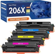 206X 206A TONER CARTRIDGES 4 PACK HIGH YIELD REPLACEMENT FOR HP 206X 206A PRINTE