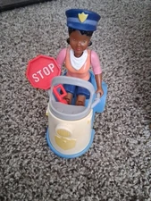 FISHER PRICE Loving Family Dollhouse CROSSING GUARD & SCOOTER Meter Maid RARE!