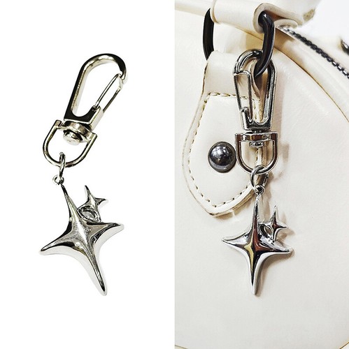 Y2K Star Keychain vendre Metal Four-pointed Star Pendant Keyring Bag Decoration *