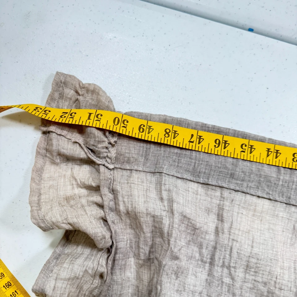 Par de paneles cortina conexión francesa gris borde volantes transparente mezcla de algodón 53x83 Foto 4 de 4