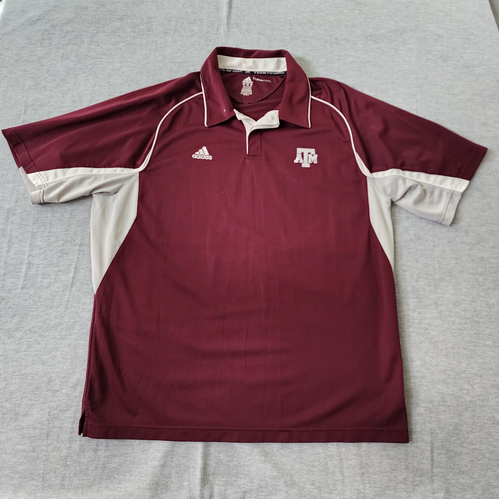 Texas A&M Polo Shirt Men's 2XL Multicolor Embroidered Adidas Climacool Athletic