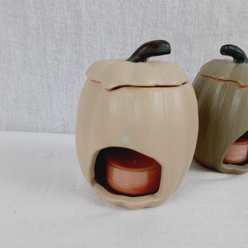 Juego de 4 Candelabros Pequeños de Cerámica Calabaza Otoño Halloween Acción de Gracias OTOÑO - Imagen 7 de 17