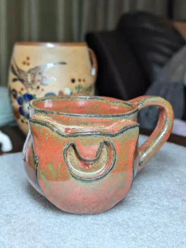 Vintage Handmade Kitty Cat  Studio Art Pottery Mug