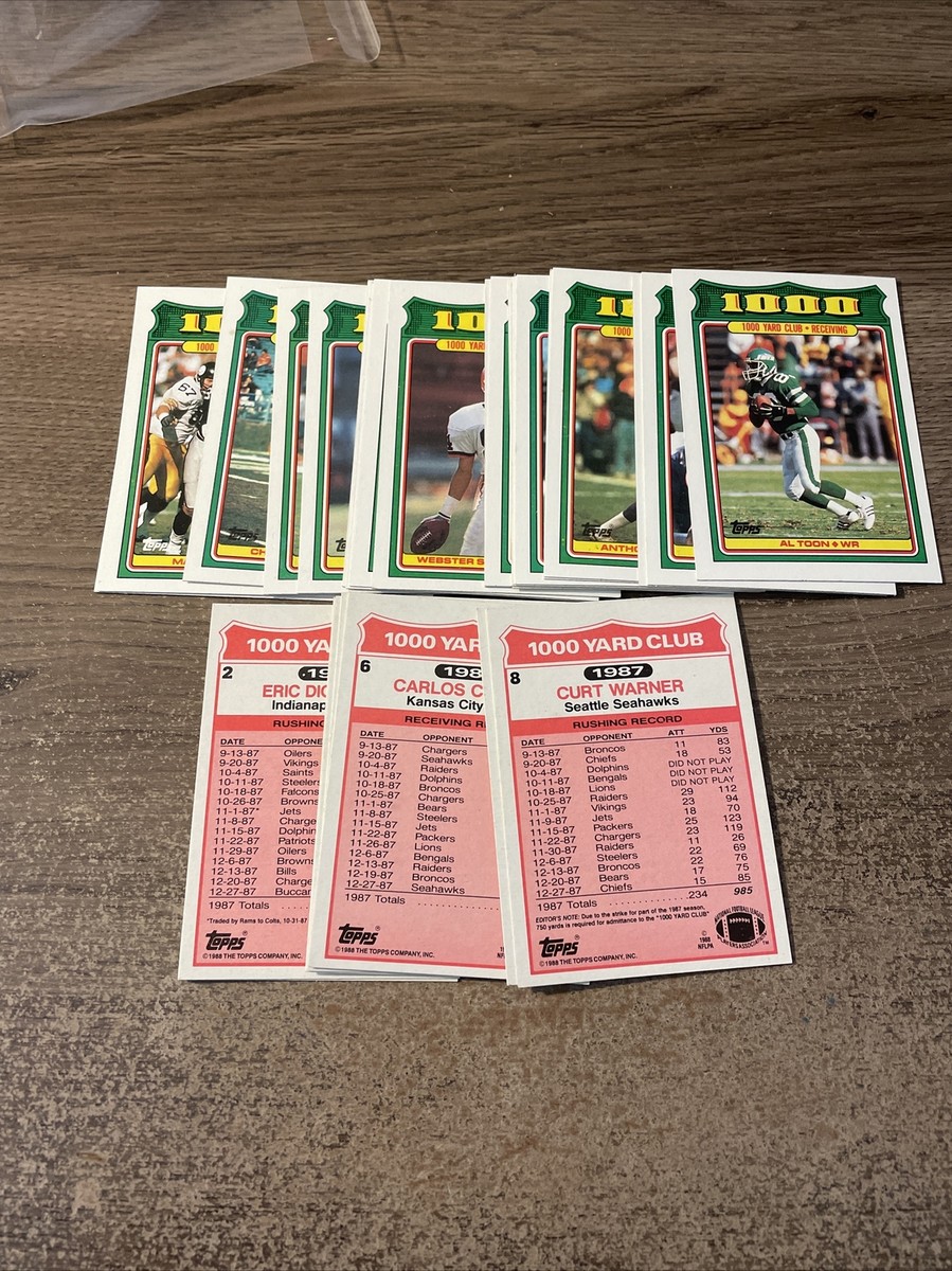 1988 Topps Football 1000 Yard Club Insert Complete Set 28 Cards | eBay