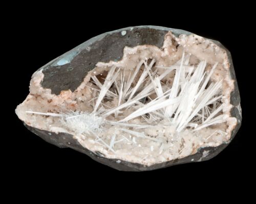 Natural Scolecite Heulandite Minerals Geode India #M 01