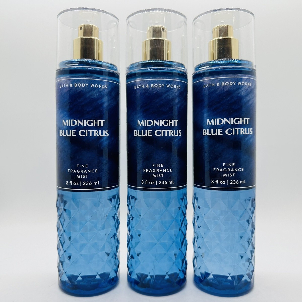NEW! 3-PACK BATH & BODY WORKS MIDNIGHT BLUE CITRUS FINE FRAGRANCE