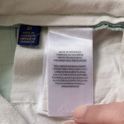 Polo Ralph Lauren Shorts Men 31 Tropical Print Linen Blend Old Money Preppy FLAW - Picture 9 of 15