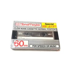 Tone Master 60 Minute Audio Cassette Tapes Low Noise Blank new vintage dubbing
