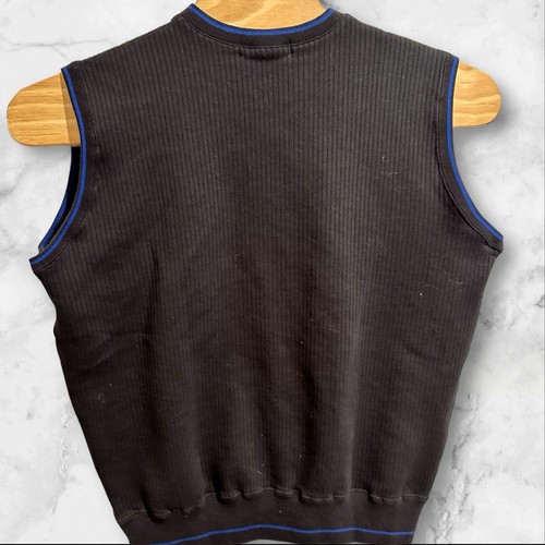 VTG Polo Golf Sweater Vest Mens Large Black Pullover V-Neck Golf - Picture 4 of 5