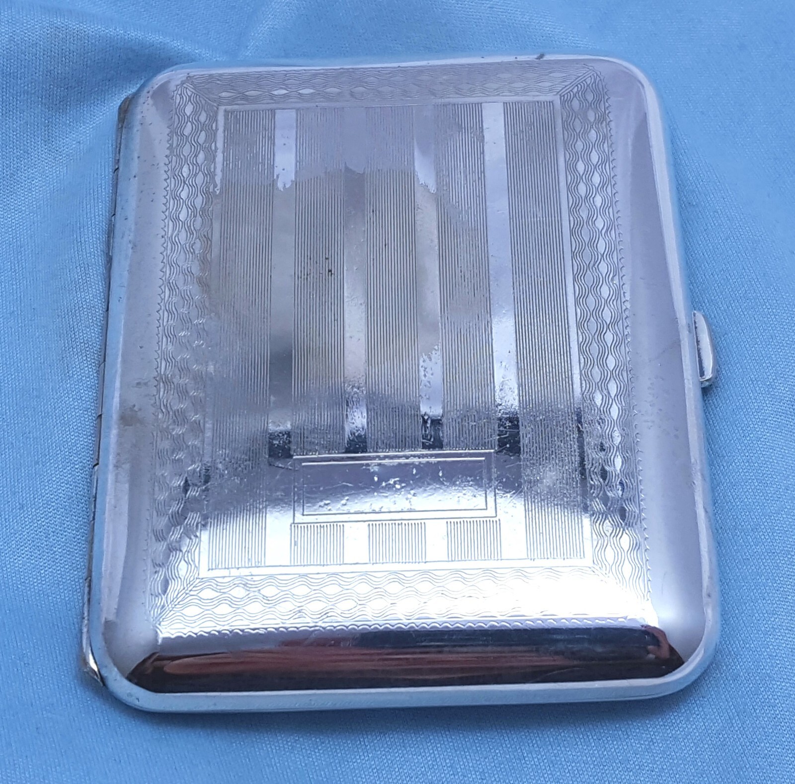 Vintage Silver Plate EAM USA Made Cigarette & Card Holder Box No Monogram