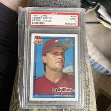 1991 Topps Desert Shield #486 TOMMY GREENE PSA  9 PHILLIES