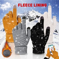Women's Winter Gloves Warm Fleece Lining Knit Touchscreen Elastic Cuff Gloves US