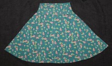Girls LULAROE Azure Love Birds Hearts flowers Skater Skirt Size 2