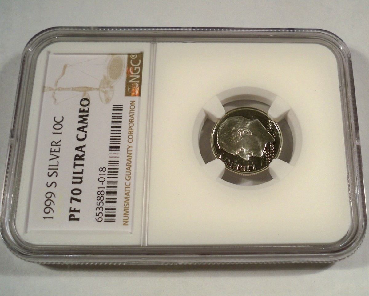 1999-S 10c SILVER NGC PF70UCAM PROOF ROOSEVELT DIME ULTRA