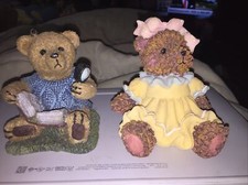 Set Of Two Resin Bears