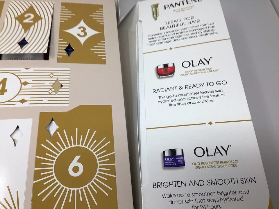 Calendário do advento Olay Six Days of Beauty com pantene, crista e xampu seco.(A4) - Imagem 3 de 4
