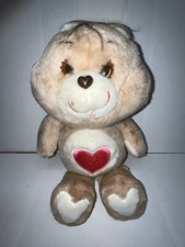 Vintage 1983 Kenner Care Bears Tenderheart 13" Stuffed Plush Red Heart Used