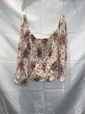 Jolt Women's Floral Cream Ruffle Top Size XL NWOT
