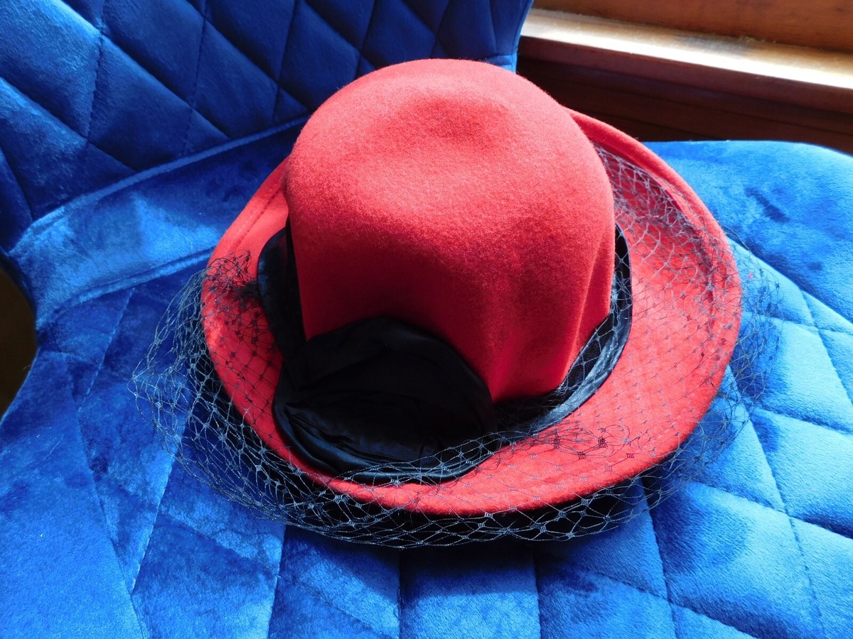 Vintage RED Miss Bierner Michael Howard 100% Wool Hat Made in U.S.A. With Box Vintage Michael Howard 100% Wool - Miss Bierner Hat - USA - Etsy main image 4