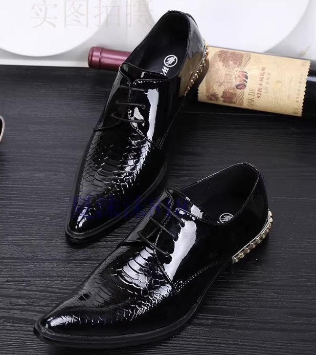 SAOLA Oxford da uomo in metallo a punta pelle di serpente slip on pelle scarpe da sposa oversize