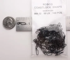 100 - Rosco 861 Coastlock Snaps 50 lb. Test Black R32COG3BL