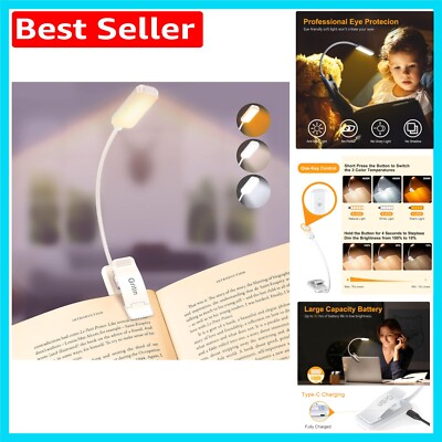 Wiederaufladbare 9 LED Leselampe - Flexible Klemmlampe mit 80H Akkulaufzeit