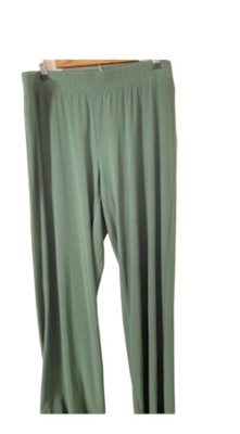 Ellen Weaver Green Liquid Flow Wide Leg Pants
