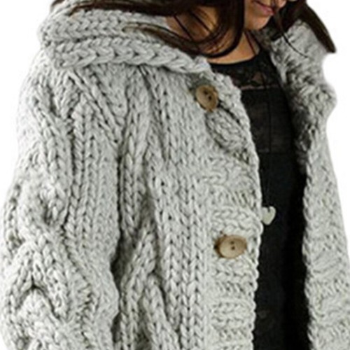 Ladies Loose Chunky Overcoat Women Cable Knitted Winter Baggy Cardigan Sweater - Picture 29 of 72