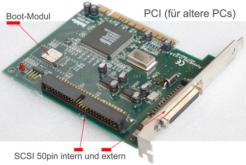 Scsi Controller Pci IN-9100U for 50-Pin Scsi Cable for Dat Jaz Zip Drive Hdd - Picture 3 of 3