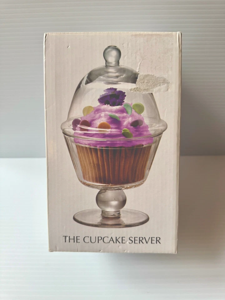Servidor de cupcakes individual Artland vidrio artesanal 2 piezas tapa de cúpula con patas * Foto 2 de 4
