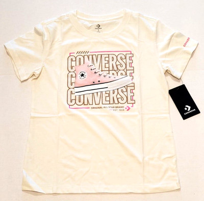 Converse Girl's Youth  All Star Chuck Taylor  Short Sleeve T-Shirt Size Large