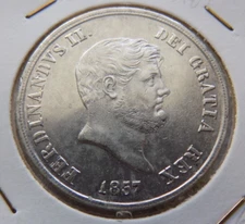 PLATE 1857 ""120 GRANA"" KINGDOM OF THE TWO SICILIES FERDINAND II OF BORBON